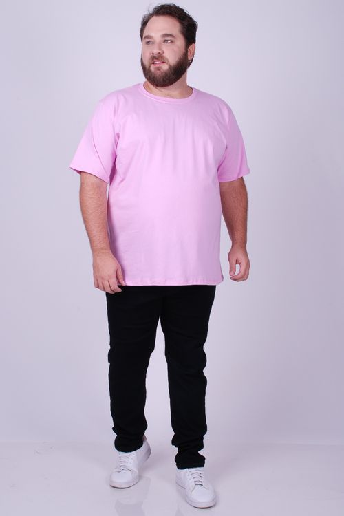 Camiseta básica masculina plus size  rosa amaranto