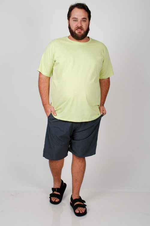 Camiseta básica masculina plus size verde neon