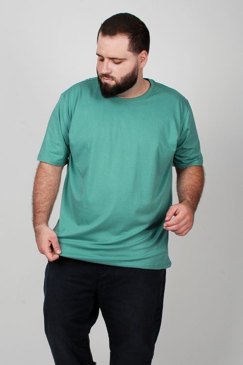 Camiseta básica masculina plus size verde claro