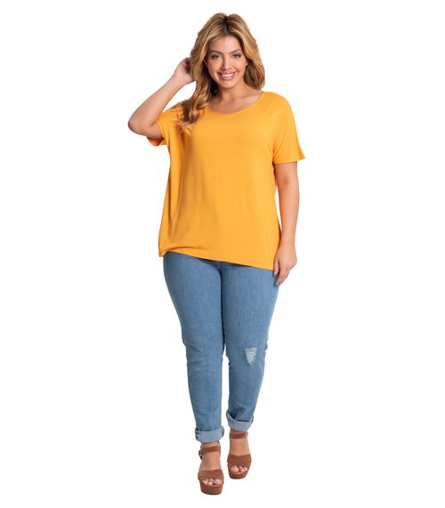 Blusa Feminina Plus Size Secret Glam Amarelo