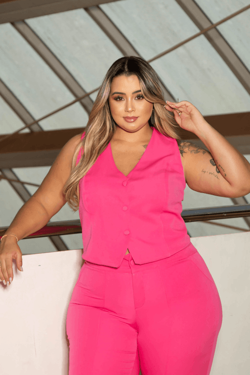 Calça Alfaiataria Venetta Plus Size PINK