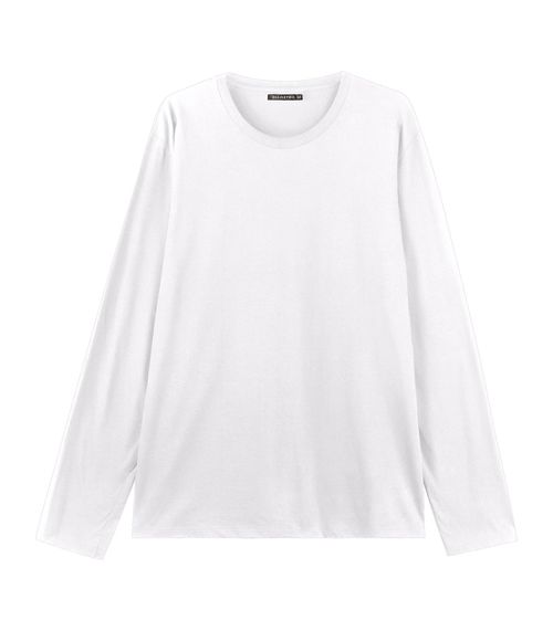Camiseta Manga Longa Meia Malha Diametro Branco