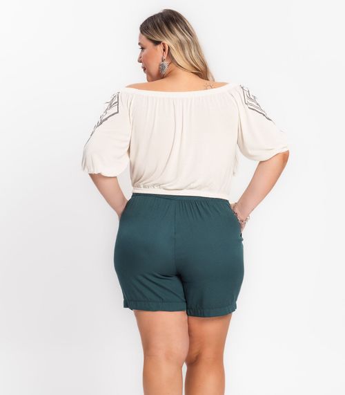 Shorts Feminino Plus Size Secret Glam Verde