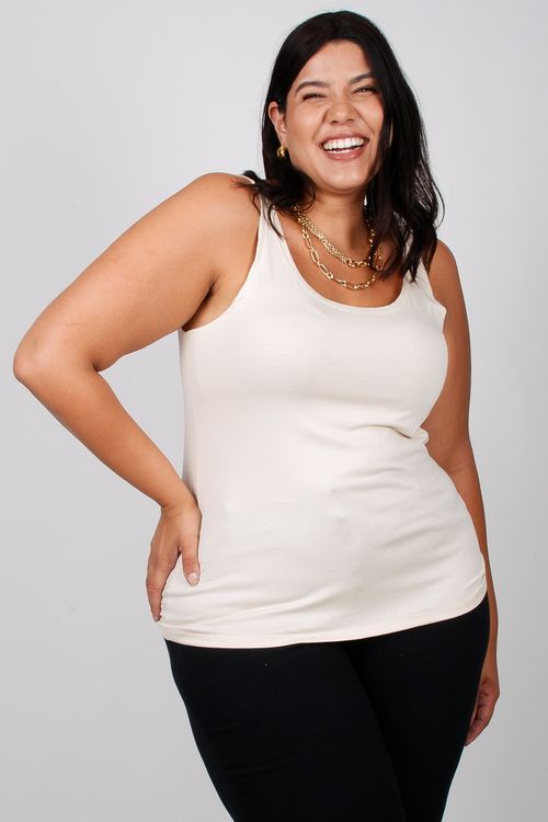 Regata de viscolycra básica plus size bege
