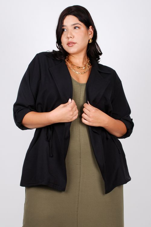 Parka alfaiataria feminina preto