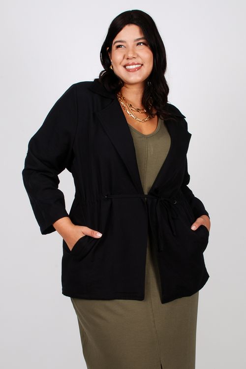 Parka alfaiataria feminina preto