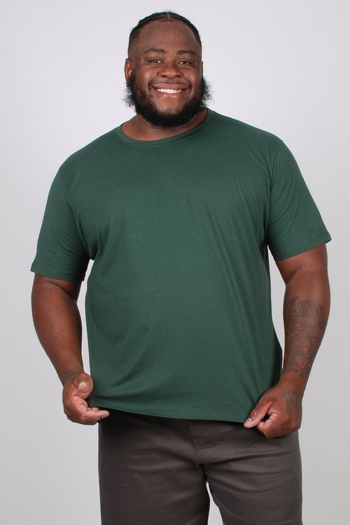 Camiseta básica masculina plus size verde militar