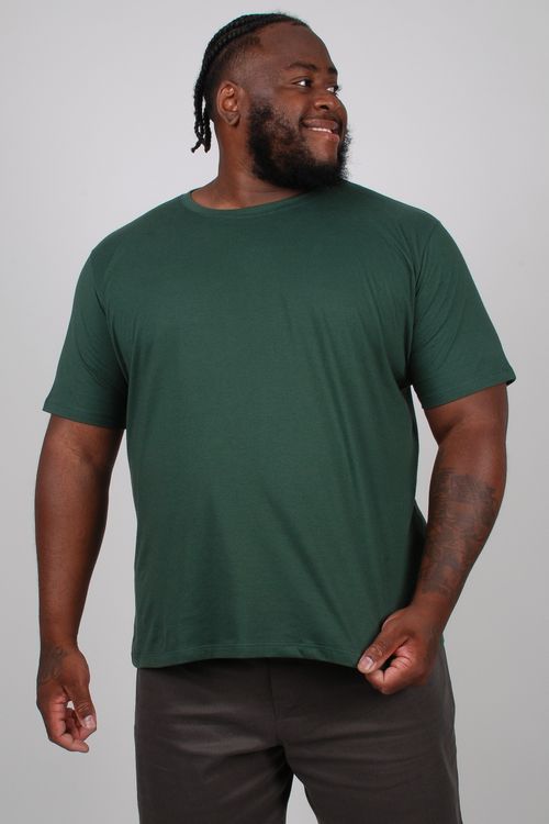 Camiseta básica masculina plus size verde militar