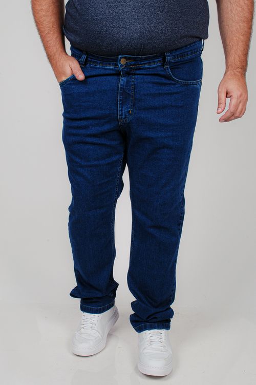 Calça reta jeans masculina jeans blue