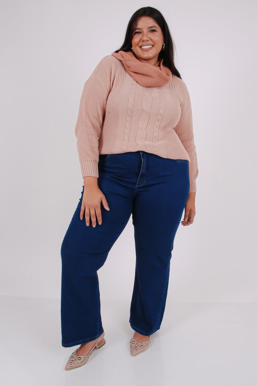 Gola tricô rose
