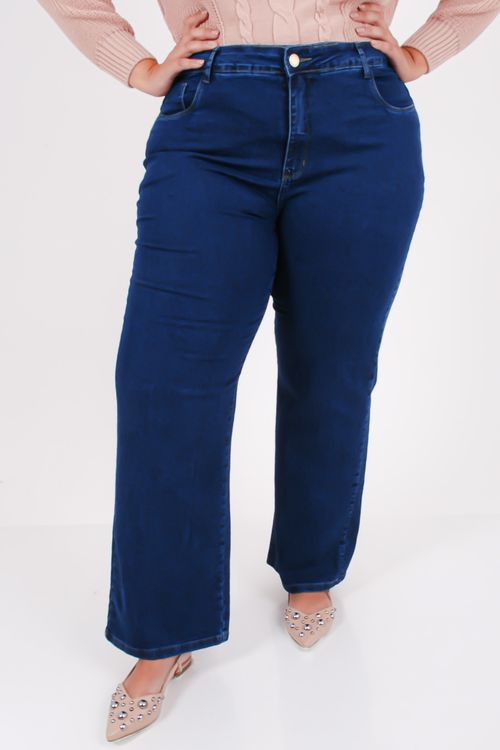 Calça reta blue jeans elastano feminina jeans blue