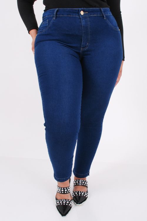 Calça skinny blue jeans elastano feminina