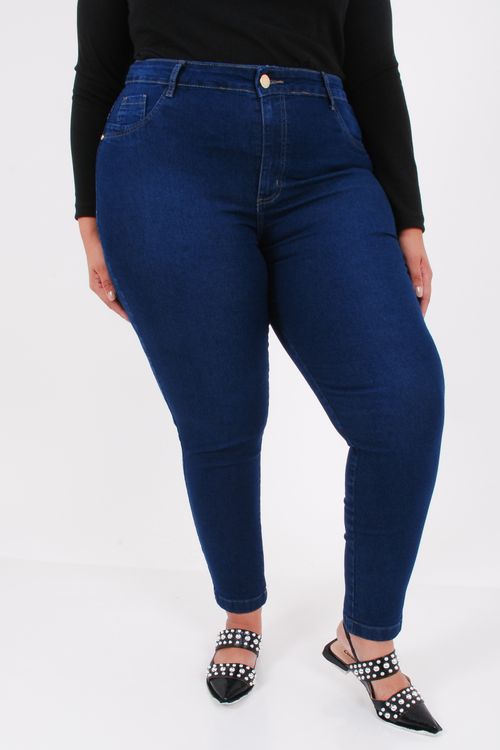 Calça skinny blue jeans elastano feminina