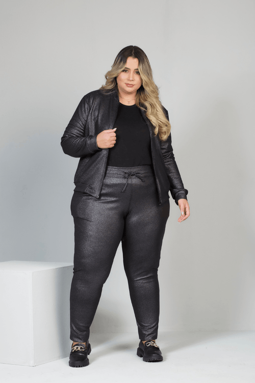 Jaqueta Feminina Bomber Plus Size PRETO