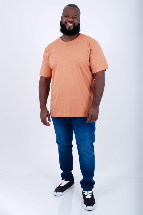 Camiseta básica masculina plus size caramelo