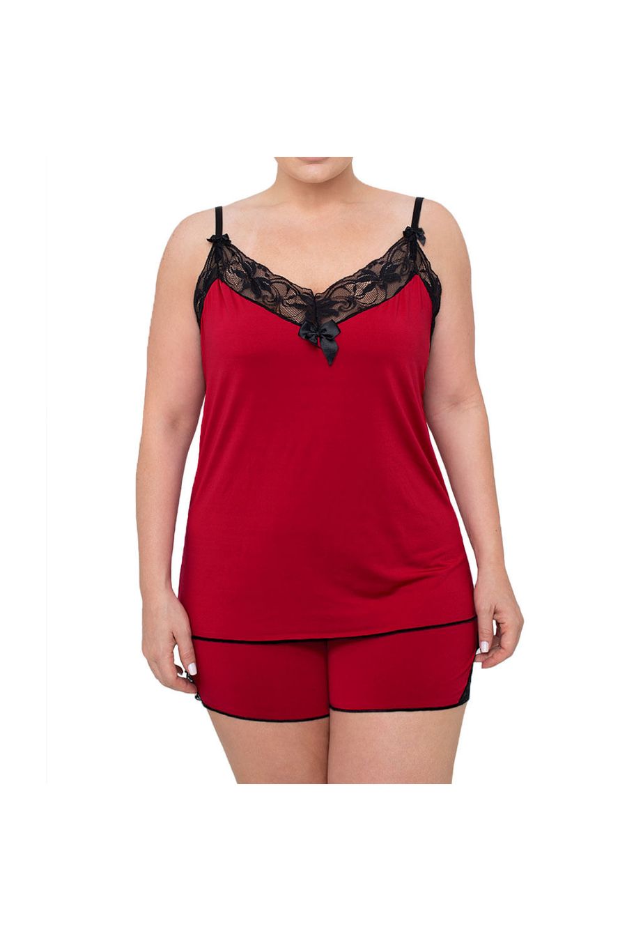 Baby Doll Plus Size Microfibra Renda