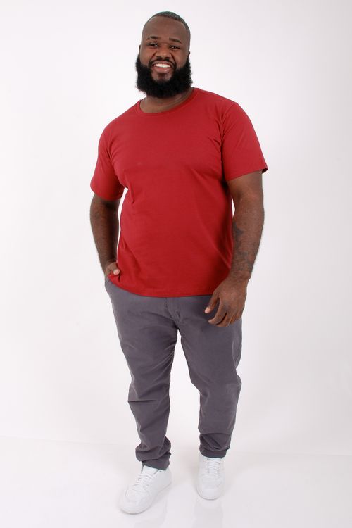 Camiseta básica masculina plus size vermelho