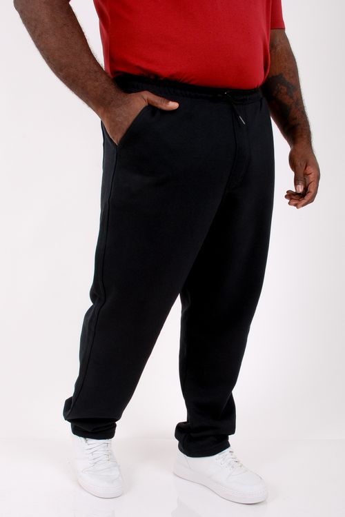Calça masculina moletom felpado preto