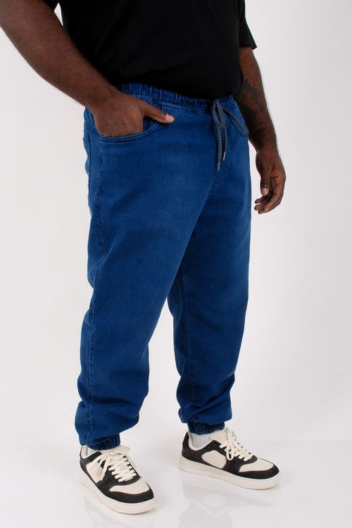 Calça jogger jeans masculina azul