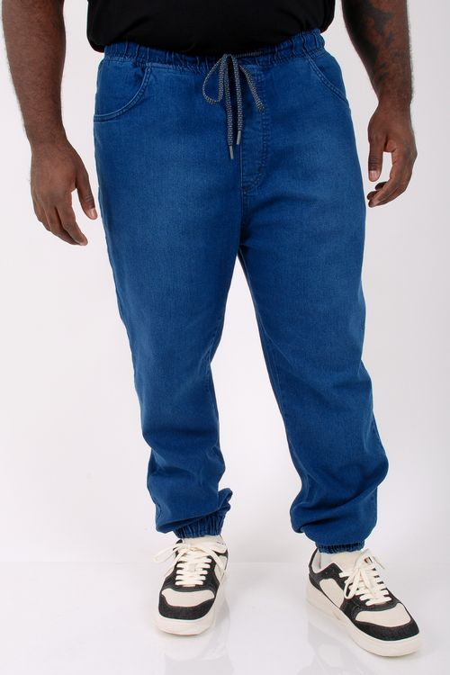 Calça jogger jeans masculina azul