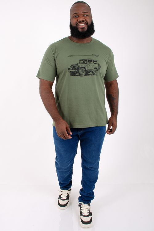 Camiseta manga curta estampa frente 'forward' verde