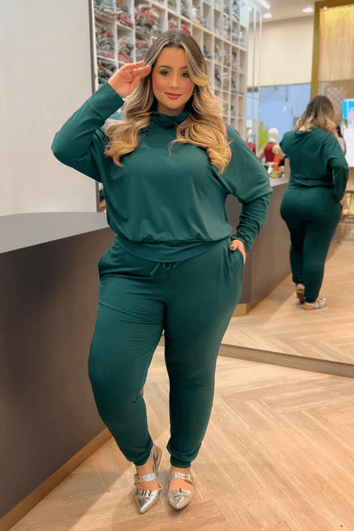 Conjunto Inverno Manga Morcego Plus Size VERDE