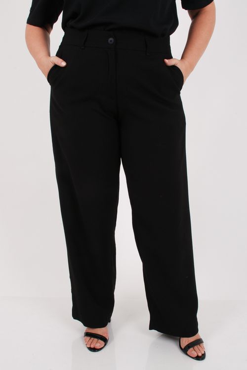 Calça reta alfaiataria feminina preto