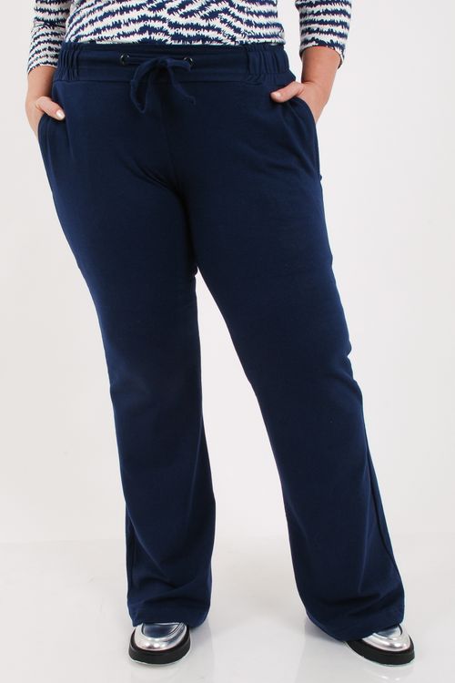 calça flare moletinho elastano azul marinho