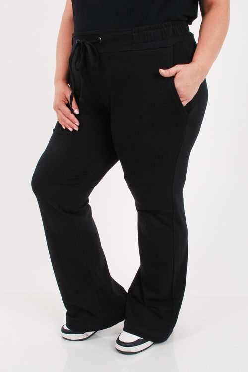 calça flare moletinho elastano preto