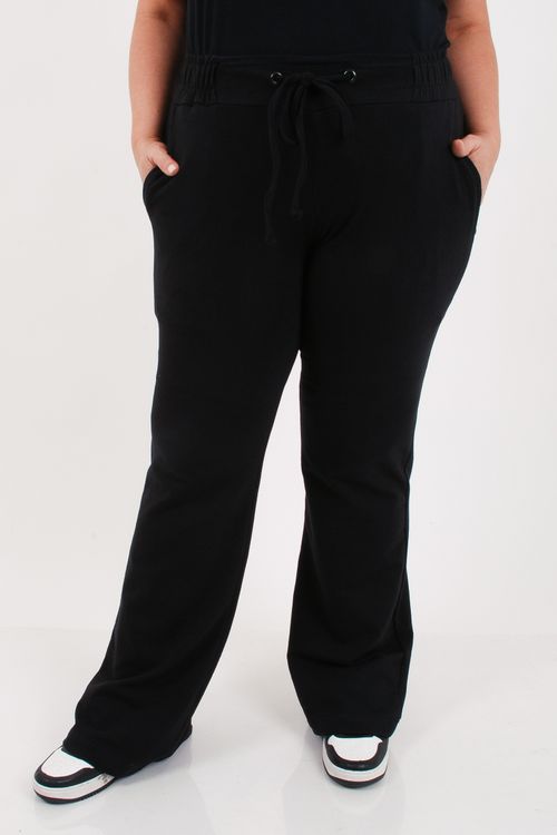 calça flare moletinho elastano preto