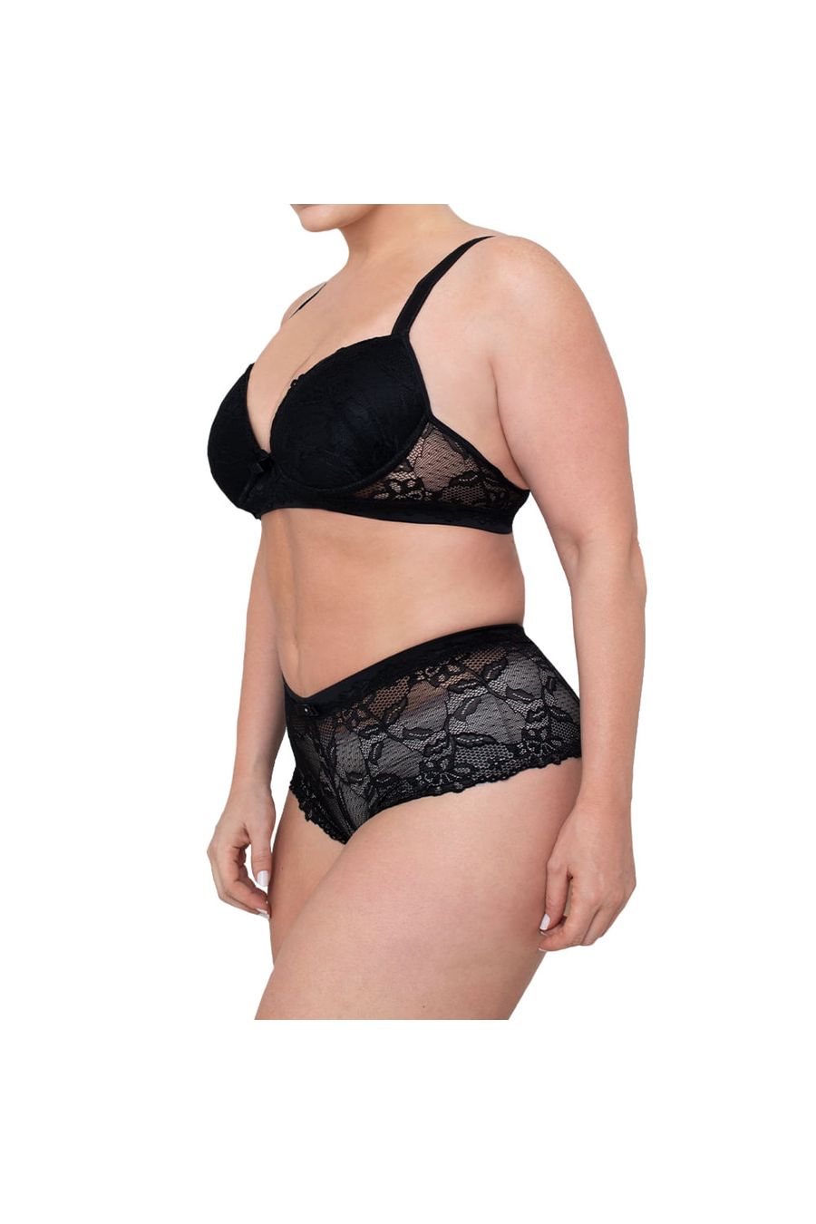 Conjunto Bojo Plus Size Poliamida Renda Caleçon