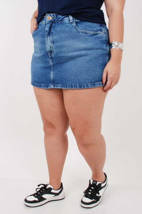 Short saia jeans jeans blue