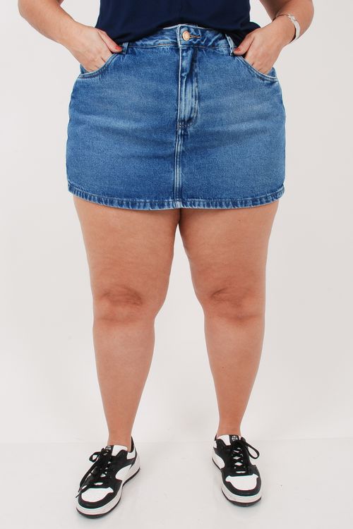 Short saia jeans jeans blue