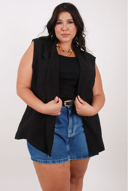 Colete alfaiataria feminino preto