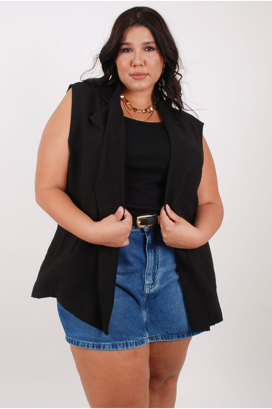 Colete alfaiataria feminino preto