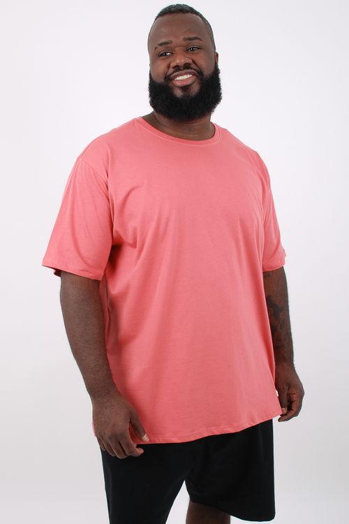 Camiseta básica masculina plus size rose