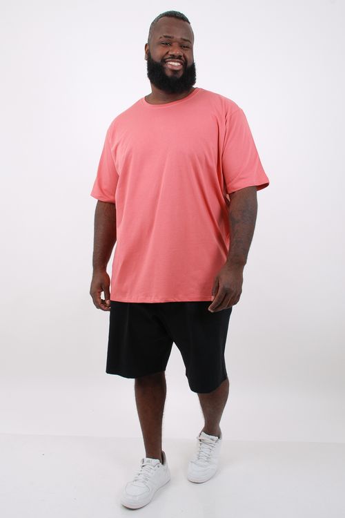 Camiseta básica masculina plus size rose