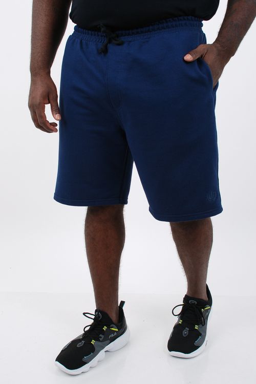 Bermuda moletinho cós com elástico masculina azul marinho