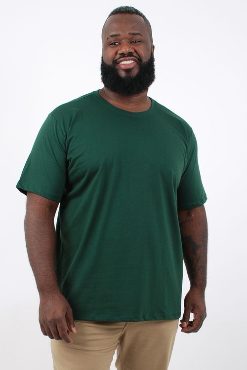 Camiseta básica masculina plus size verde floresta