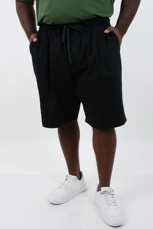 Bermuda masculina sarja lisa com elastano preto