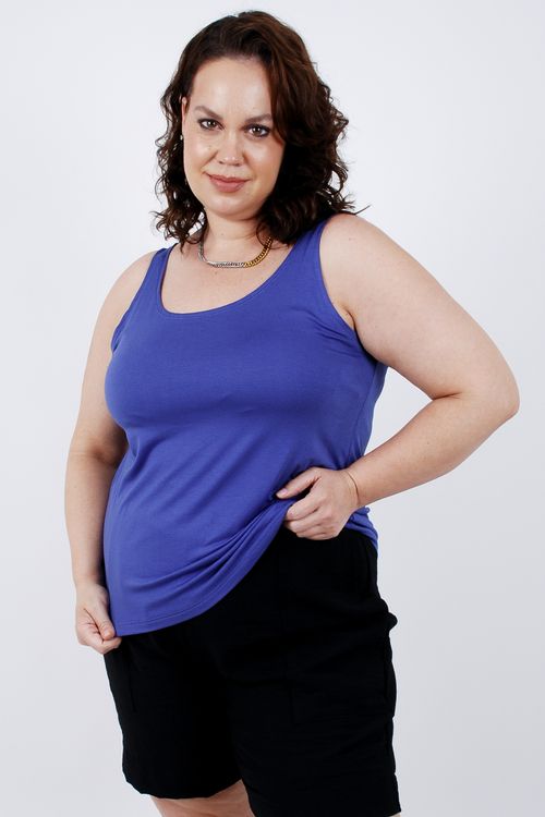 Regata de viscolycra básica plus size azul