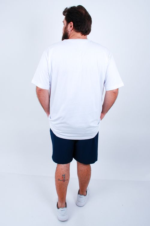 Camiseta manga curta masculina meia malha estampa fusca branco