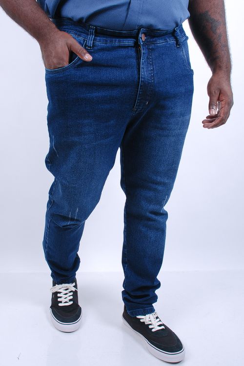 Calça masculina skinny jeans com lavagem jeans blue