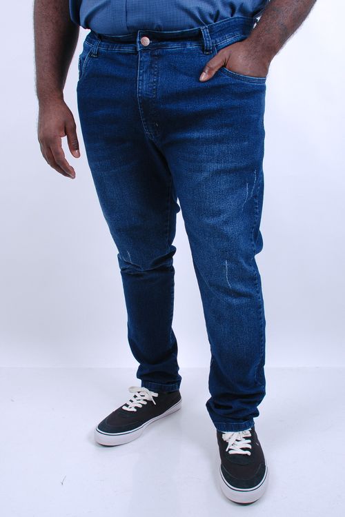 Calça masculina skinny jeans com lavagem jeans blue