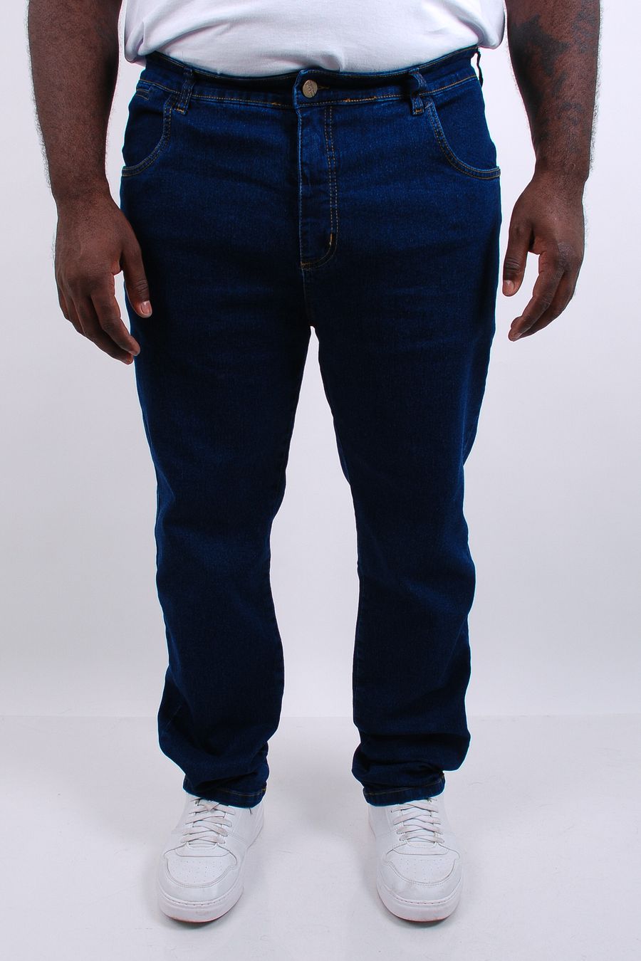 Calça masculina reta jeans jeans blue