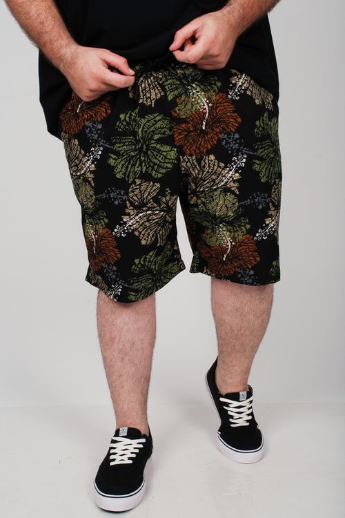 Bermuda estampada com elastano plus size verde