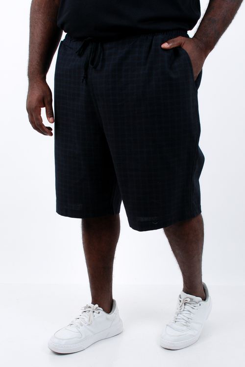 Bermuda sarja estampada masculina  extra cós elástico preto