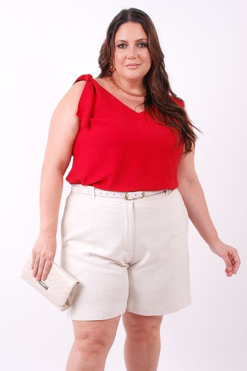 regata lisa feminina laço alça vermelho