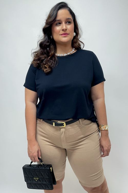 Blusa oversized feminina moletinho preto