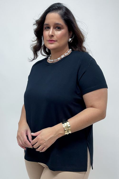 Blusa oversized feminina moletinho preto